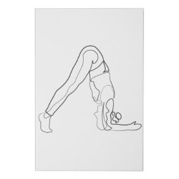 Imitation Canevas Pointe de yoga à une ligne Dessin de ligne minimal