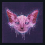 Imitation Canevas Pop Art Lykoi Werewolf Chat<br><div class="desc">Une peinture numérique texturale d'une tête de chat Lykoi avec des rayures,  des éclaboussures,  et goutte sur un arrière - plan texturé rugueux.</div>