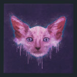 Imitation Canevas Pop Art Lykoi Werewolf Chat<br><div class="desc">Une peinture numérique texturale d'une tête de chat Lykoi avec des rayures,  des éclaboussures,  et goutte sur un arrière - plan texturé rugueux.</div>