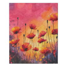 Poppies Oranges Vibrantes Au coucher Du Soleil