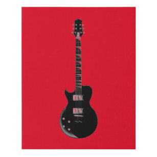 Imitation Canevas Rouge Black Pop Art Guitare électrique