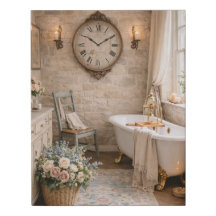 Salle de bain de ferme française rustique sur toil