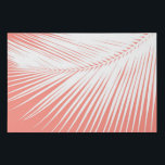 Imitation Canevas Silhouette feuille de palme, blanc sur corail rose<br><div class="desc">Toile enveloppée de faux dans une silhouette de feuille de palmier tropicale en blanc contre un arrière - plan rose corail clair</div>