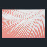 Imitation Canevas Silhouette feuille de palme, blanc sur corail rose<br><div class="desc">Toile enveloppée de faux dans une silhouette de feuille de palmier tropicale en blanc contre un arrière - plan rose corail clair</div>