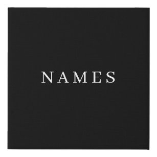 Imitation Canevas Simple Black Custom Ajouter Votre Nom Élégant