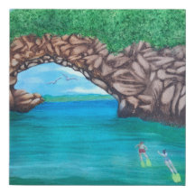 Snorkeling dans Paradise Faux toile enveloppée Imp
