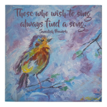 "Songbird of Hope" (Faux) Toile enveloppée