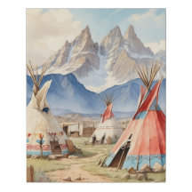 Teepee d'art amérindien de l'Ouest vintage