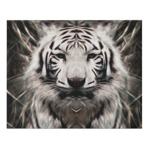 Tigre Blanc Lumineux | Toile Élégante de Faune