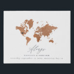 Imitation Canevas Toujours carte du monde mariage ou cadeau annivers<br><div class="desc">Carte du monde couleur rouille mariage ou cadeau d'anniversaire. Belle couleur rouille peinte à la main aquarelle plan du monde avec repositionnable coeur capable de montrer emplacement mariage ou lune de miel. Un cadeau idéal pour les mariages de lieux.</div>