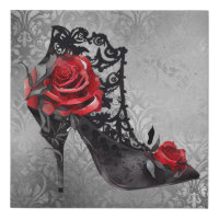 Vampy Vogue Grunge | Stiletto Lace Bootie Roses