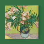 Imitation Canevas Vincent Van Gogh Oleanders Vintage peinture floral<br><div class="desc">Belle oeuvre de 1888 du célèbre impressionniste Vincent Van Gogh. Cet art floral impressionniste présente des fleurs d'Oleandre dans un vase sur une table avec des livres jaunes sur un joli imprimé vert pour un décor de chambre vintage.</div>
