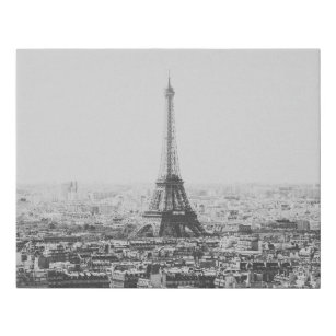 Imitation Canevas Vintage Paris Tour Eiffel Photographie noir blanc