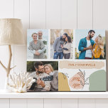 Imitation Canevas Vous Pouvez Positive Affirmation 4 Photo Collage<br><div class="desc">Toile personnalisée avec 4 de vos photos préférées et une affirmation positive, qui dit simplement "vous pouvez". Le design présente des formes abstraites branchées et des dessins botaniques dans une palette de couleurs modernes de jaune ocre, blush, terre cuite, beige et vert. Le modèle photo est mis en place pour...</div>