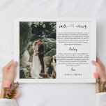 Imitation Canevas wedding howith vows modern calligraphy<br><div class="desc">fully editable wedding poster with a personalized couple Photo and vows,  a modern heart calligraphy font A great wedding souvenir for your wedding or as the parfait venin to a newly married couple !</div>