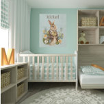 Imitation Canevas Woodland Animal Bunny Rabbit Nursery Name<br><div class="desc">Rustic woodland fairytale bunny rabbit.  Just adorable for baby nursery. Add name to personalize.</div>
