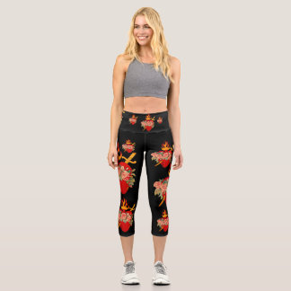 Immaculé Heart Capri Leggings