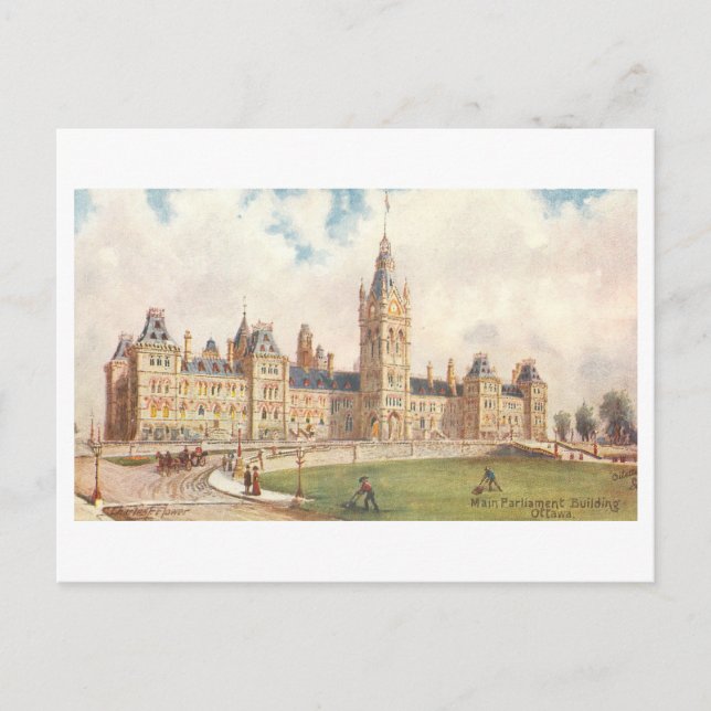 Immeuble du Parlement à Ottawa Carte postale Vinta (Devant)