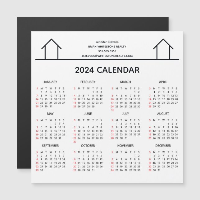Immobilier Entreprise Personnalisé 2024 Calendrier (Devant / Derrière)