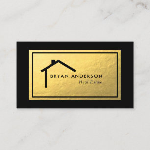 Immobilier Faux Gold Foil Carte de visite