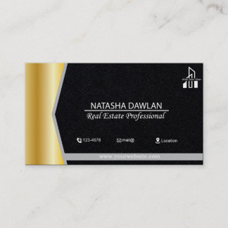 Immobilier professionnel carte de visite, thème Or
