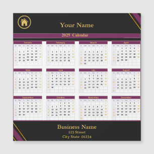 Immobilier Purple Black Gold Calendrier des affair