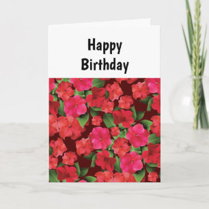 Impatiens Fleurs Carte d'Anniversaire