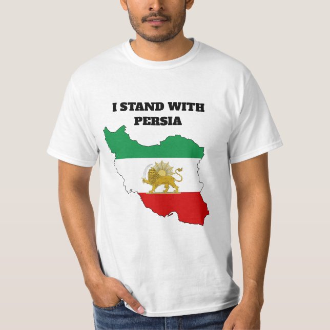 Imperial Iran Lion and Sun Map T-Shirt (Devant)