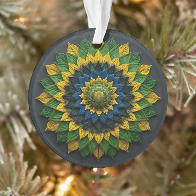 Imperial Solar Leaf Mandala Luxury Keychain - Emer (Arbre)
