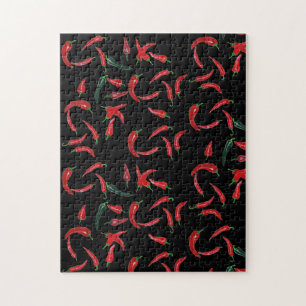 Imposable puzzle Rouge Motif de poivre noir