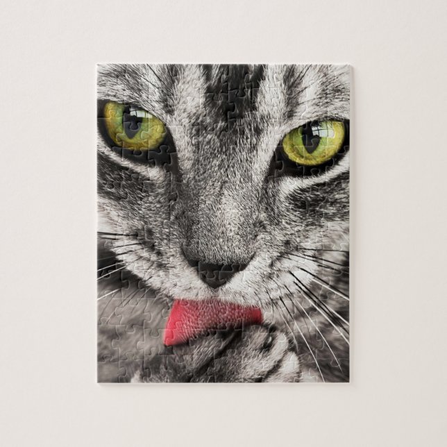 Impossible Puzzle - chat rayé gris (Vertical)