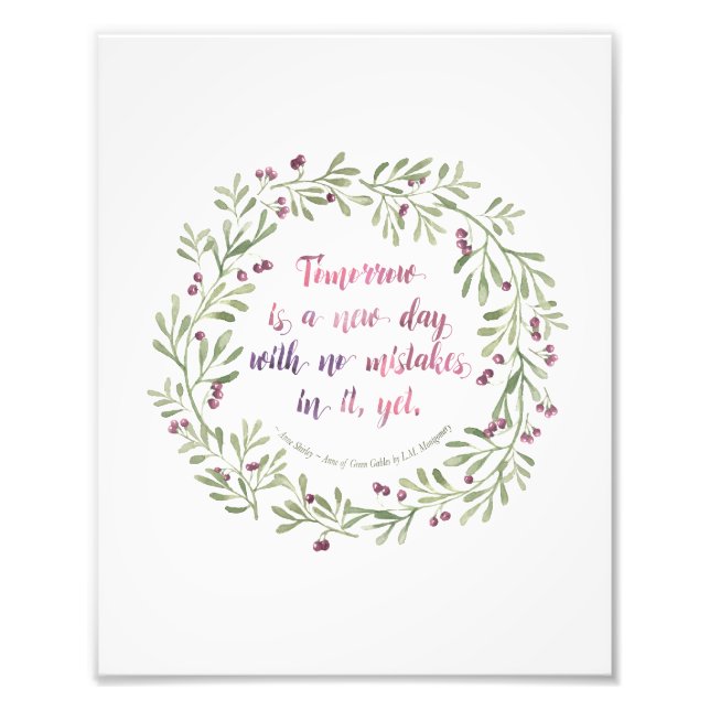 Impression 8x10 - citation Anne of Green Gables (Devant)