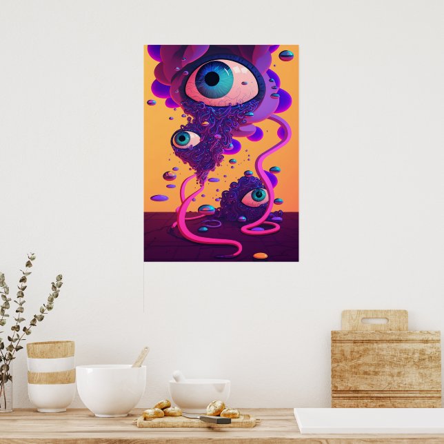 Impression Abstraite couleur brillante psychédéliq (Cuisine)