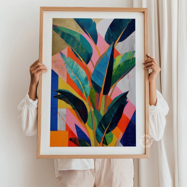 Impression abstraite tropicale, art mural côtier m (Tropical Abstract Print – Modern Coastal Wall Art, Colorful Beach-Inspired Decor, Contemporary Art P)