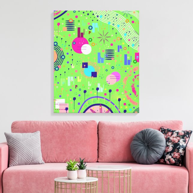 Impression abstraite vert citron (Insitu(Salon))