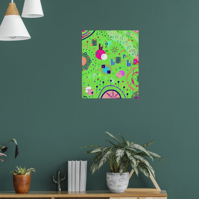 Impression abstraite vert citron (Salon 1)