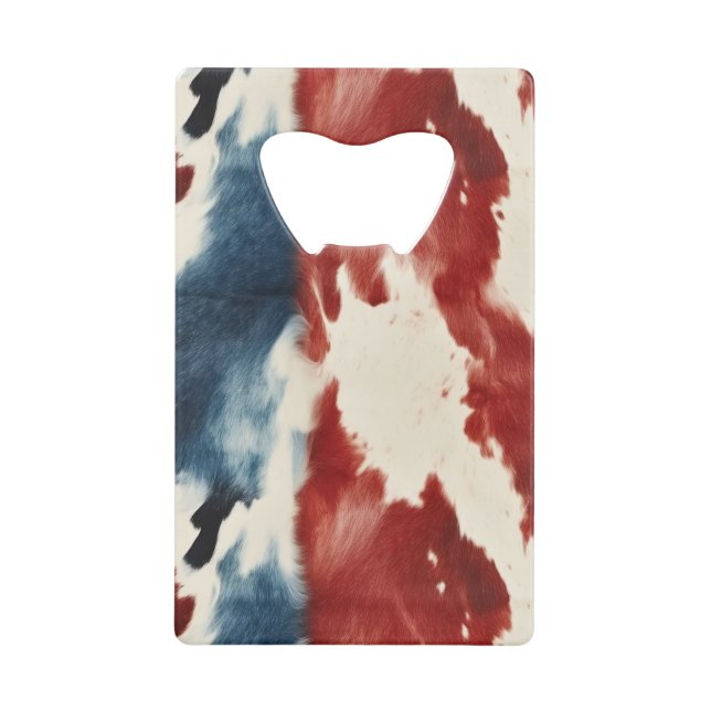 Impression animalière vache rouge blanc bleu (Devant)