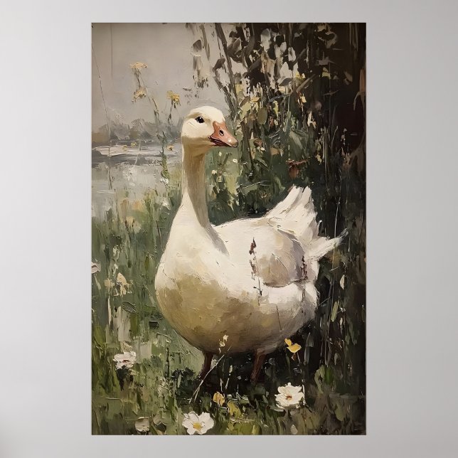 Impression antique d'oie, peinture numérique de pr (Devant)
