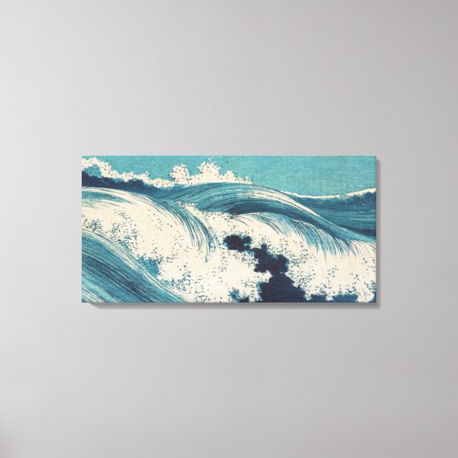 Impression antique japonaise de vagues bleues de l (Recto)