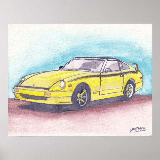 Impression aquarelle 280ZX (Devant)
