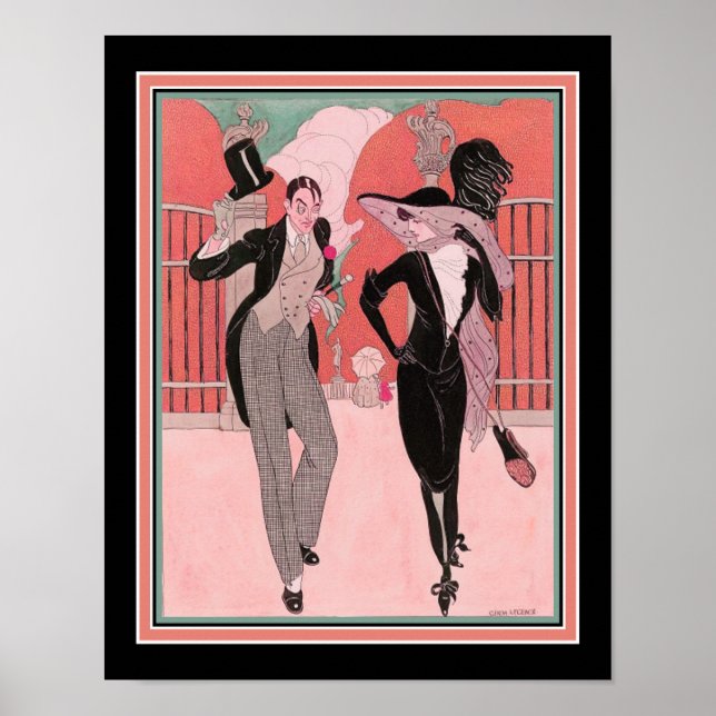 Impression Art déco des années 1920 "Et Elegant Pa (Devant)