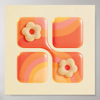 Impression artistique 3D d'une fleur touffue et vi
