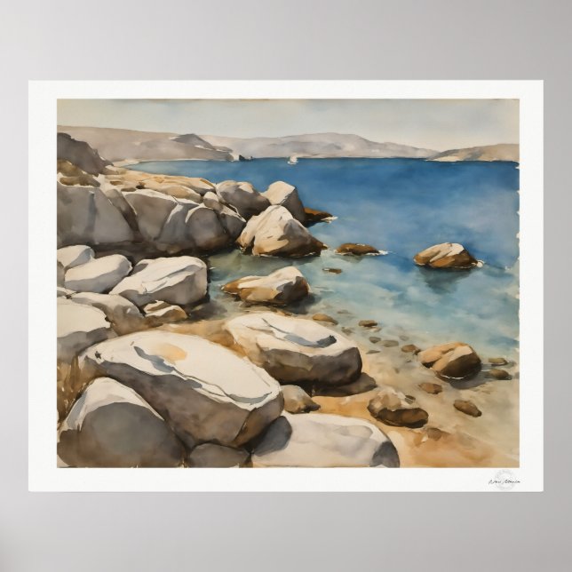 Impression artistique d'une côte érodée et d'une c (Devant)