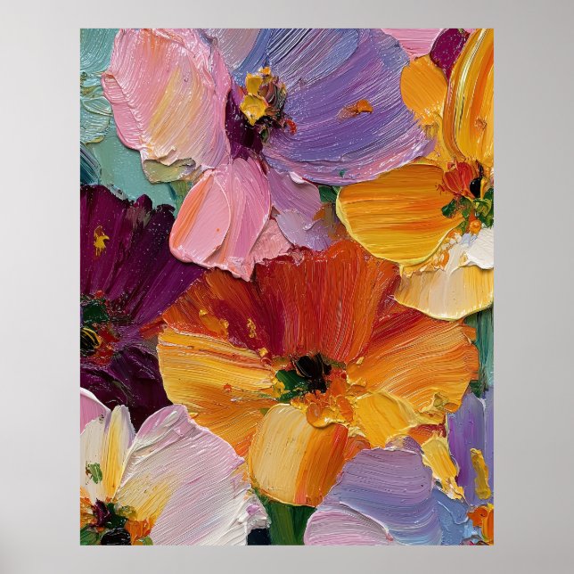 Impression artistique d'une peinture florale vibra (Devant)