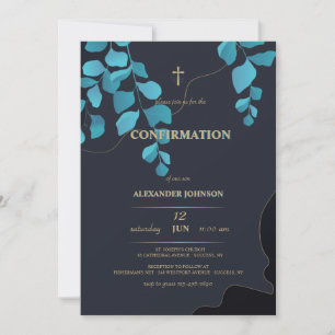 Impression bleue Invitation religieuse