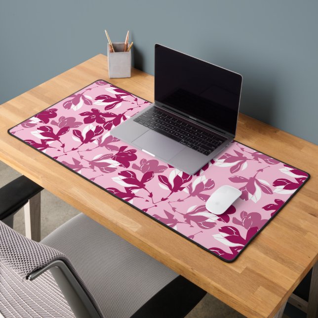 Impression botanique de magnolia rose (Bureau 2)