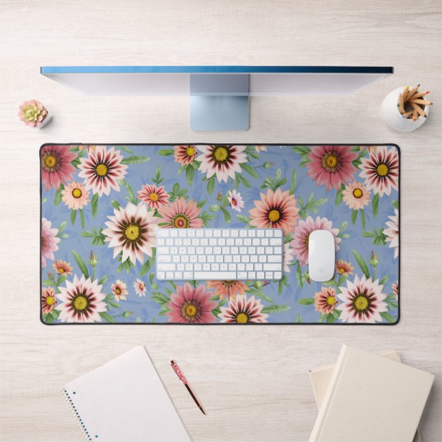 Impression botanique florale de marguerite bleue e (Bureau 1)