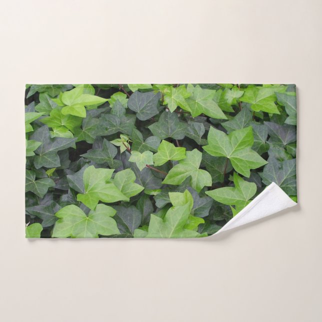 Impression botanique verte Ivy (Serviette à main)