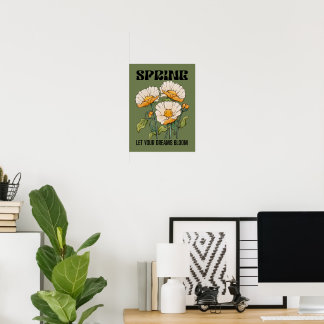 Impression botanique vintage avec une floraison pr