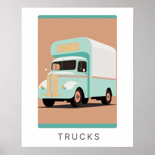 Impression camion rétro en pastel Transport